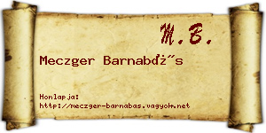 Meczger Barnabás névjegykártya